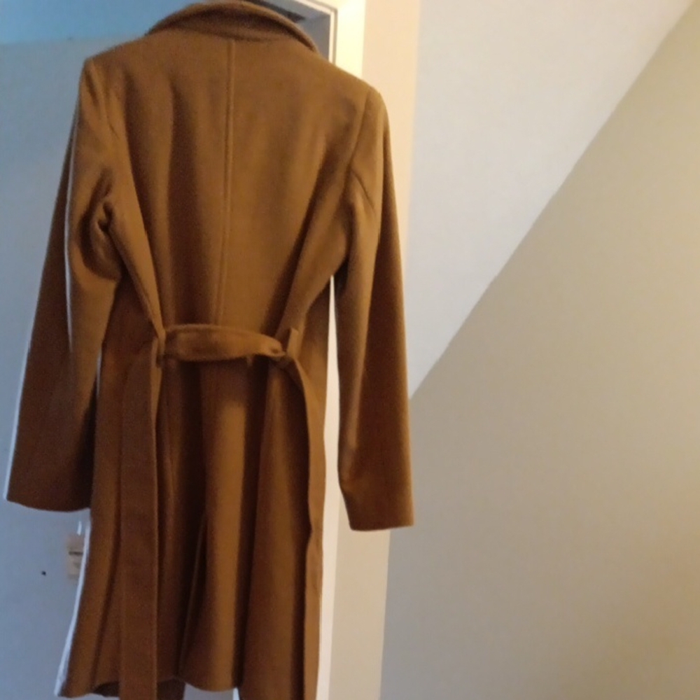 NWT Michael Kors Wool blend, belted, single-breasted, wrap trench coat. medium. - Picture 5 of 12